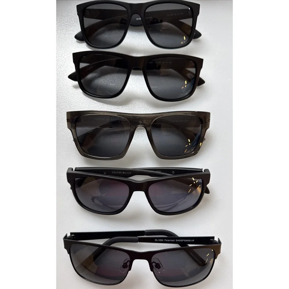 Lot of 5 pairs Mens authentic Foster Grant Sunglasses HOT black frames Limited